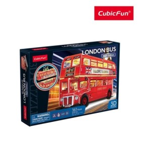 Puzzle 3D cu led Autobuz londonez cu etaj 161 piese